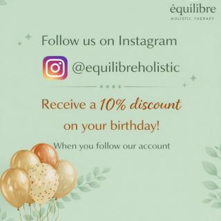 Follow @equilibreholistic for gentle holistic support, wellness updates, and your birthday discount.