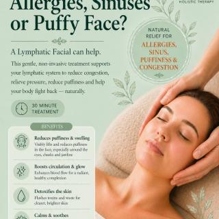 Struggling with allergies? A lymphatic facial is just what you need. 🤍