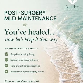 Post-surgery MLD maintenance 🌿 You’ve healed… now let’s keep it that way. Support your results, keep fluid moving and give your body ongoing care after recovery. Book your maintenance MLD session with Équilibre today. @equilibreholistic 🤍