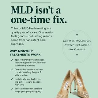 MLD works best with consistency. Monthly treatments can help support lymphatic flow, reduce heaviness and keep your body feeling balanced. DM to book 🤍