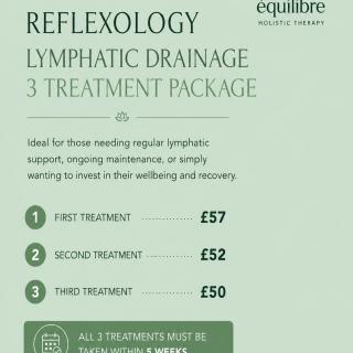 Support your wellbeing with our 3 Treatment Packages for Reflexology Lymphatic Drainage — focused support over 5 weeks.