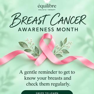 A gentle reminder to get to know your breasts, check them regularly, and notice any changes. 💗 #BreastCancerAwareness